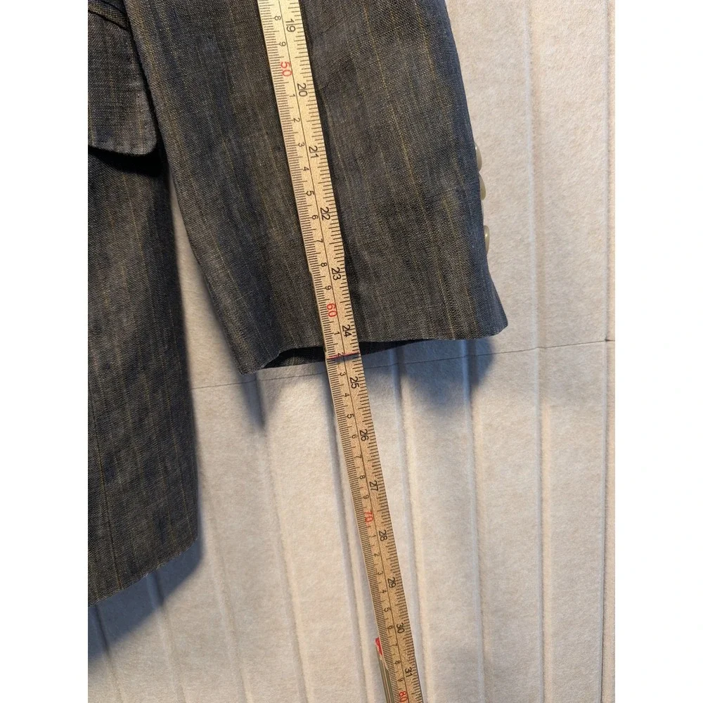 Kroon Sport Coat Mens 40R Copper Grey Pinstripe 100% Linen Connick Blazer EUC